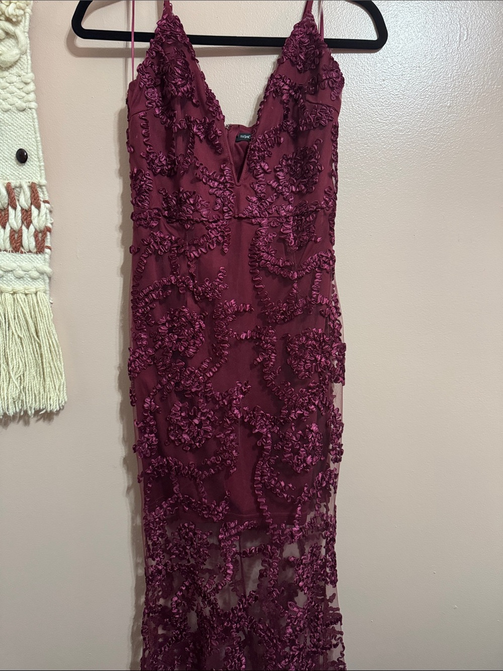 Fashion Nova Wine Burgundy Formal Dress